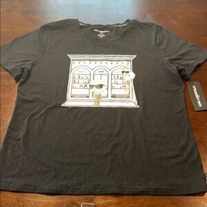 Karl Lagerfeld Black T-Shirt with Graphic Design Size Large NWT